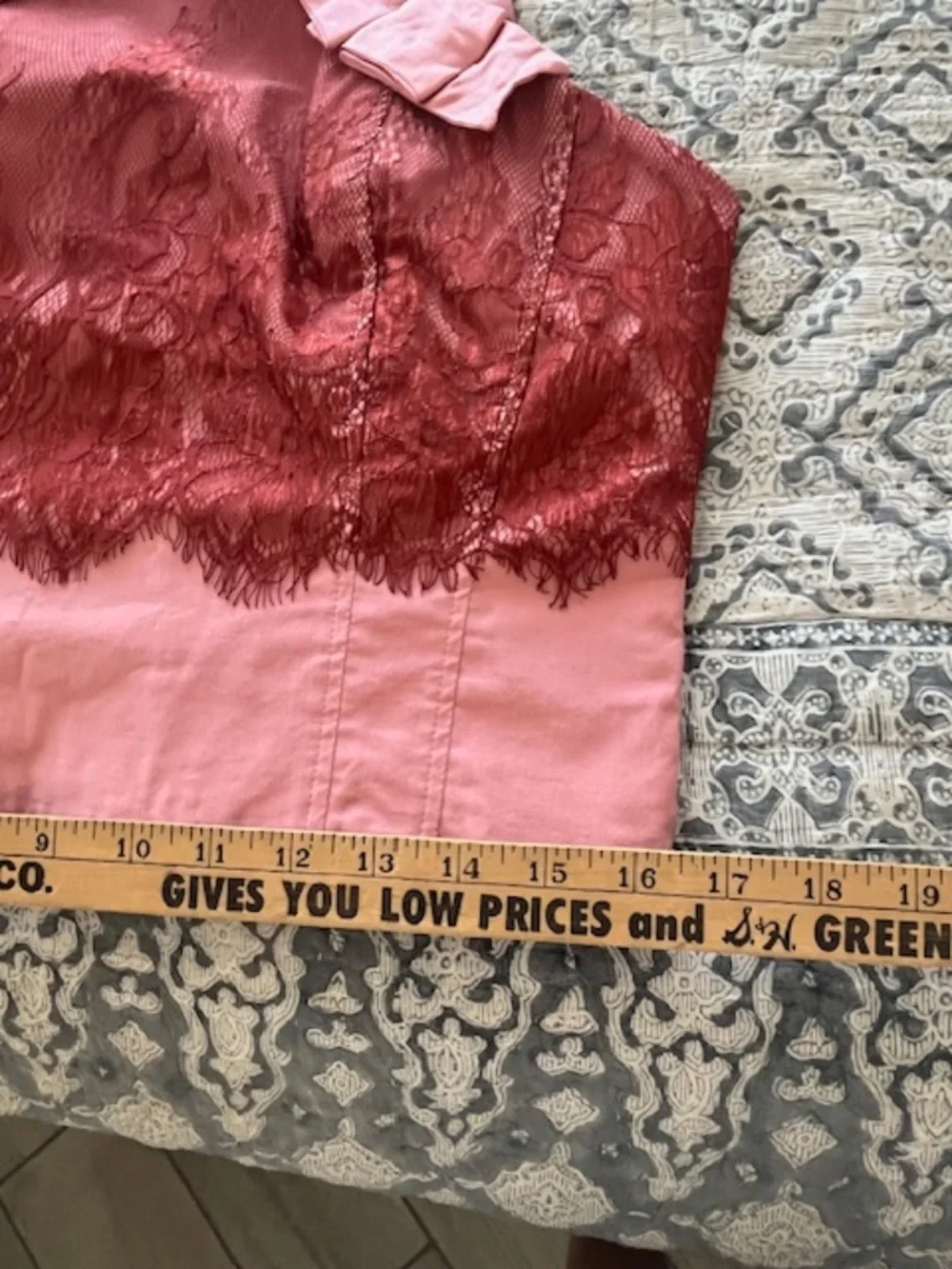 NWT Maeve Pink & Burgundy Lace Corset Halter Crop Top Sz L Romantic Soft Girl - Picture 11 of 11